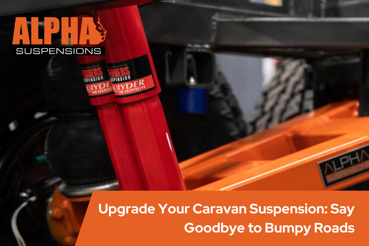 Caravan navigating rough terrain with new suspension components

